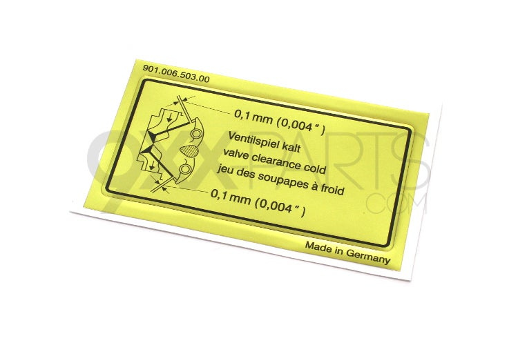 Sticker, adjustment valve clearence 90100650300